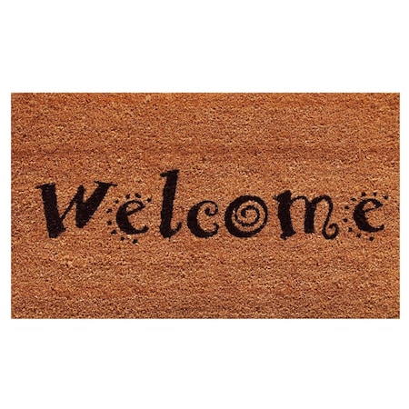 Configuracion 17 x 29 in. Fizzy Welcome Rectangular Doormat Natural & Black CO3366325